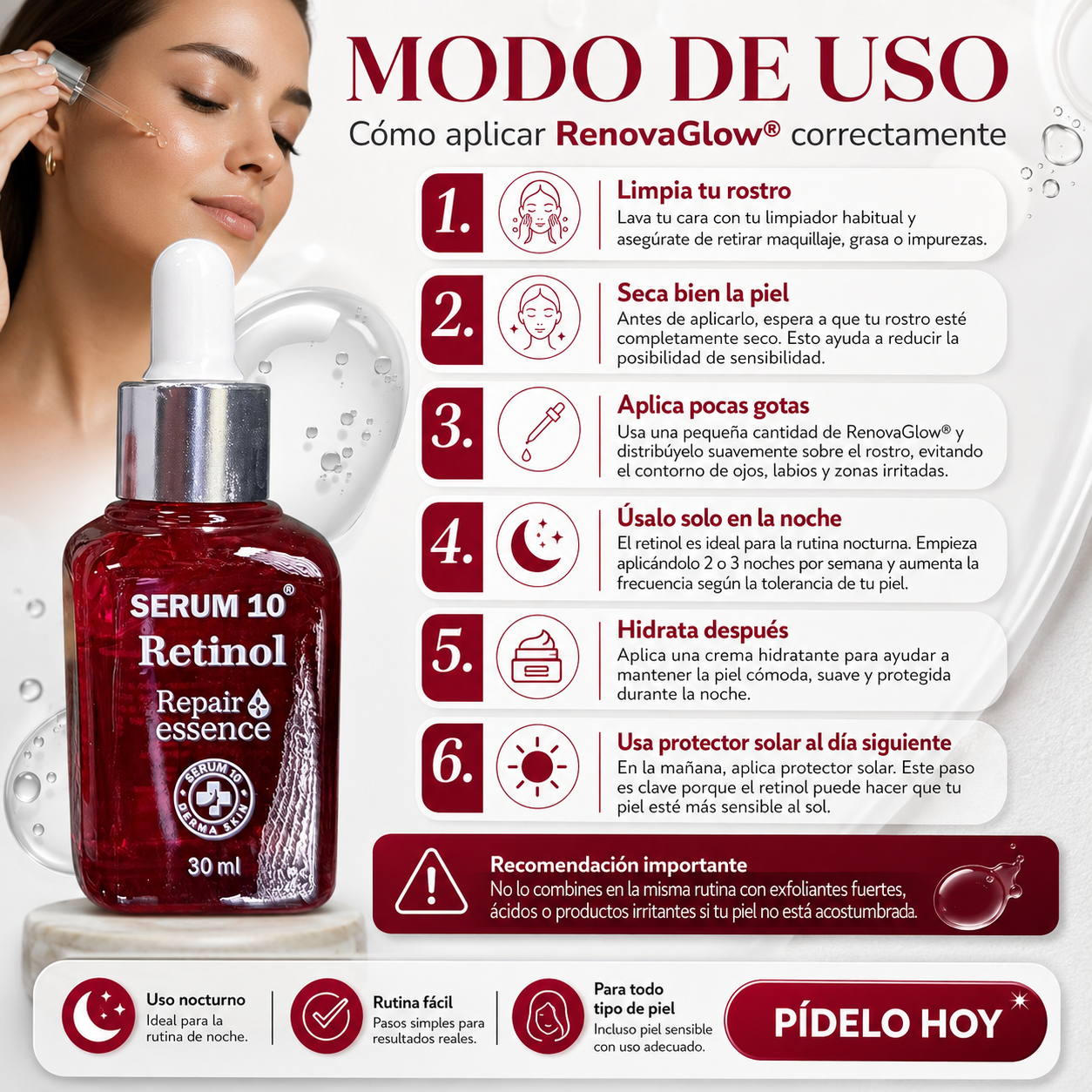 RenovaGlow® – Para líneas finas, textura irregular y rostro apagado