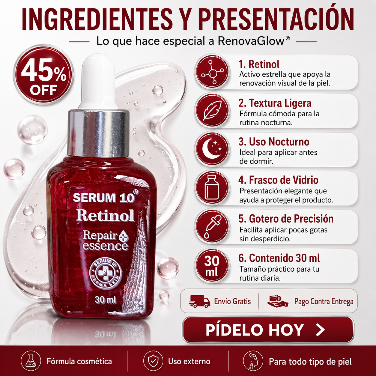 RenovaGlow® – Para líneas finas, textura irregular y rostro apagado